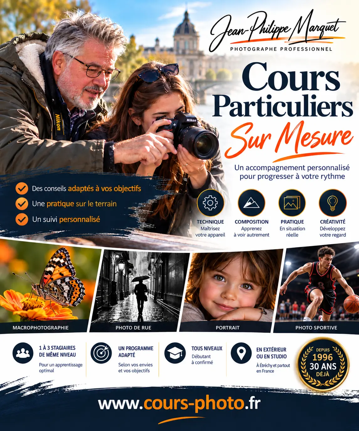 Présentation détaillée du cours photo particulier sur mesure