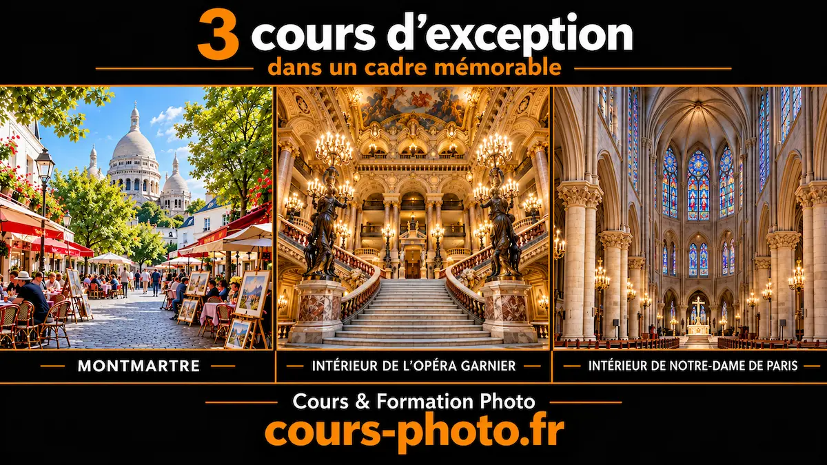 Cours photo à Paris : Montmartre, Opéra Garnier et Notre-Dame