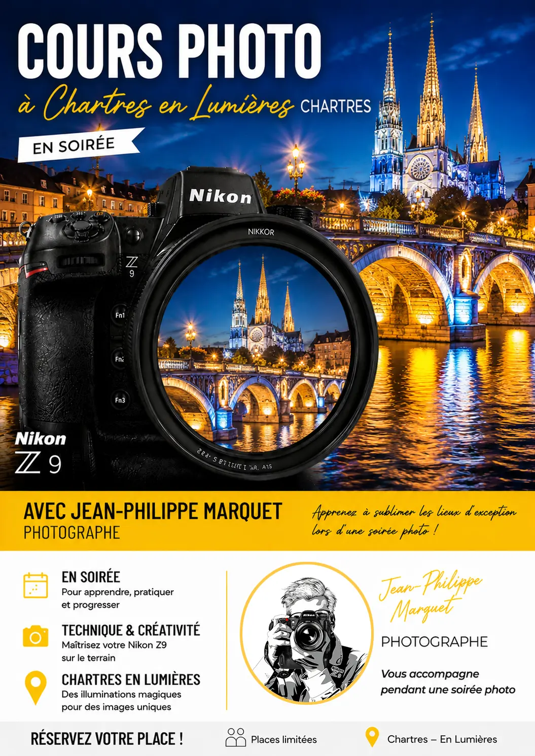 Chartres la nuit agrandi